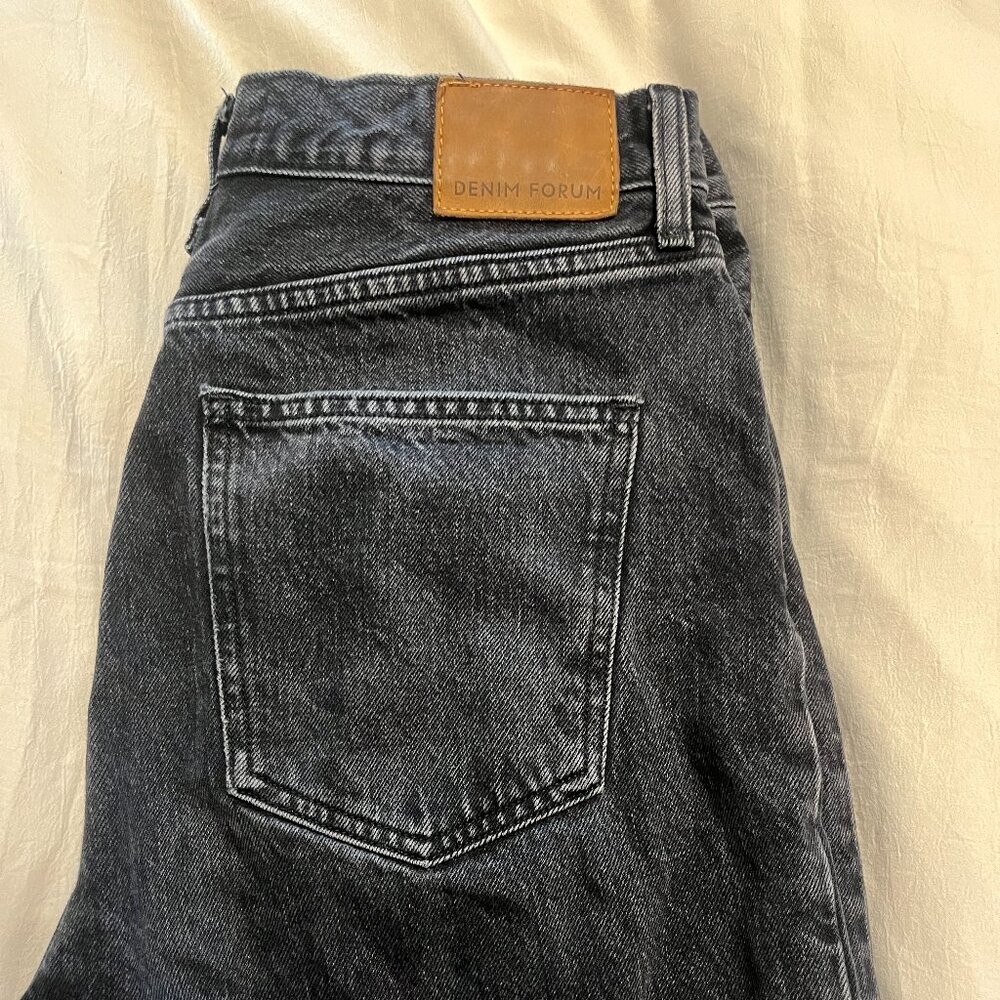 Denim Forum Black Washed Flare Jeans